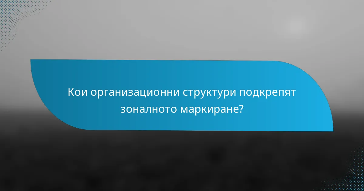 Кои организационни структури подкрепят зоналното маркиране?